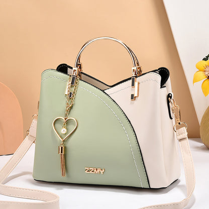 Korean Color Block Bucket Bag