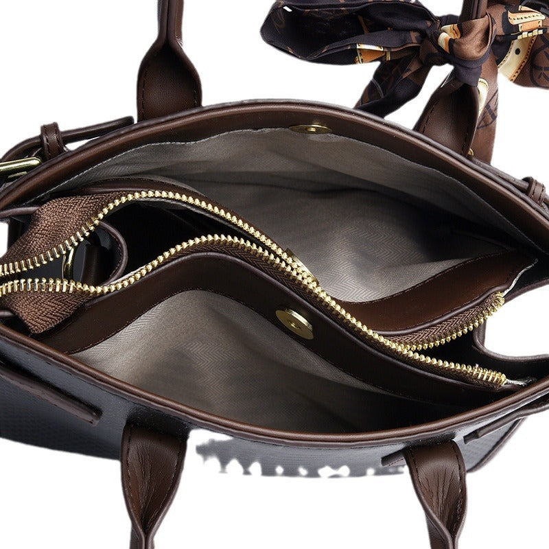 Snakeskin Embossed Leather Briefcase