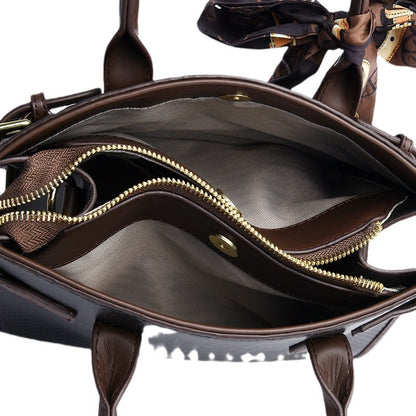 Snakeskin Embossed Leather Briefcase