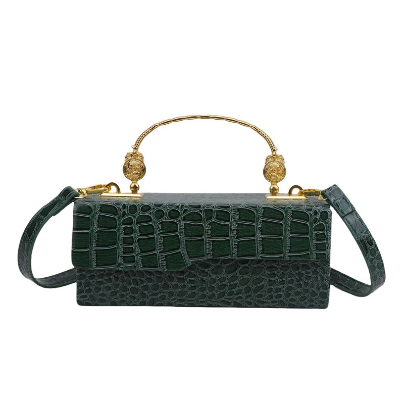 Croc-Pattern Retro Box Bag