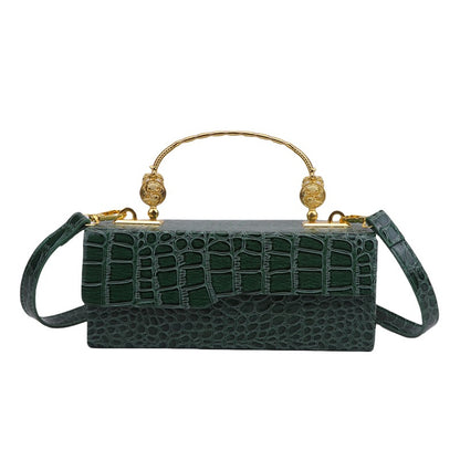 Croc-Pattern Retro Box Bag