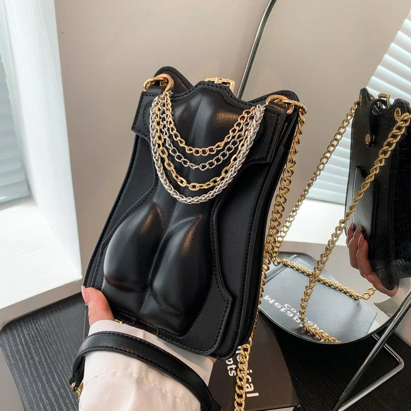 Chic Black Chain Crossbody