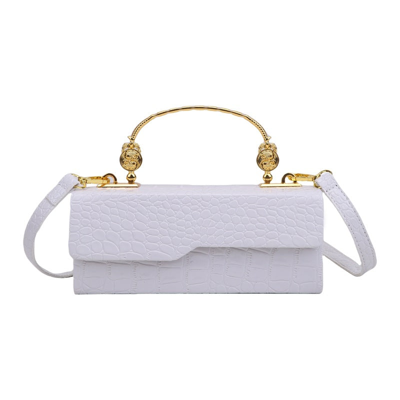 Croc-Pattern Retro Box Bag