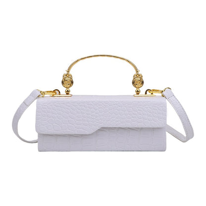 Croc-Pattern Retro Box Bag