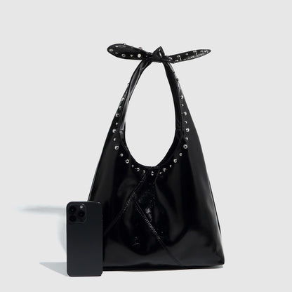 Tote Bag Rivet Bow Underarm Bag Women's Bucket Bag