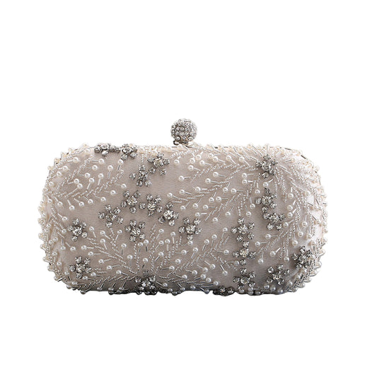 Diamond Embroidered Evening Clutch
