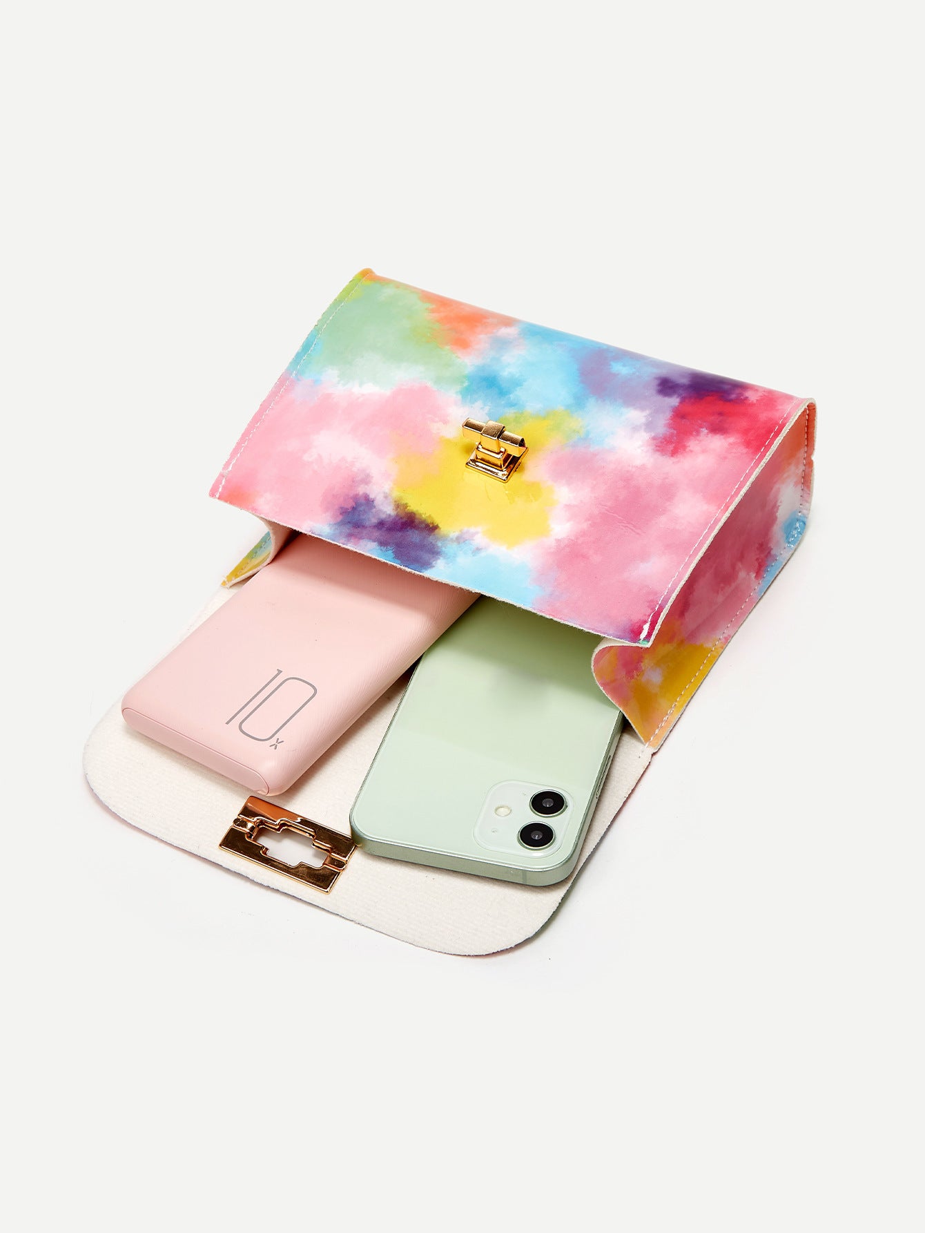 Snake Print Charm Clutch