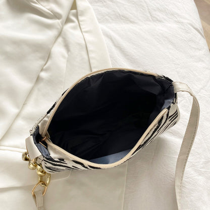 Zebra Pattern Canvas Bag Women's Underarm Bag