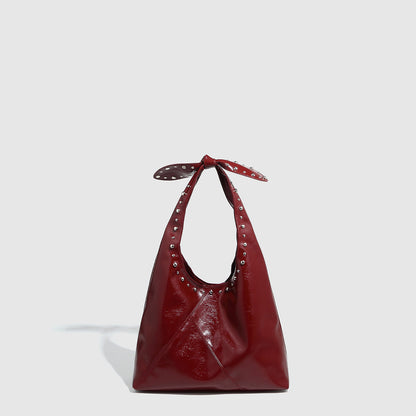 Tote Bag Rivet Bow Underarm Bag Women's Bucket Bag