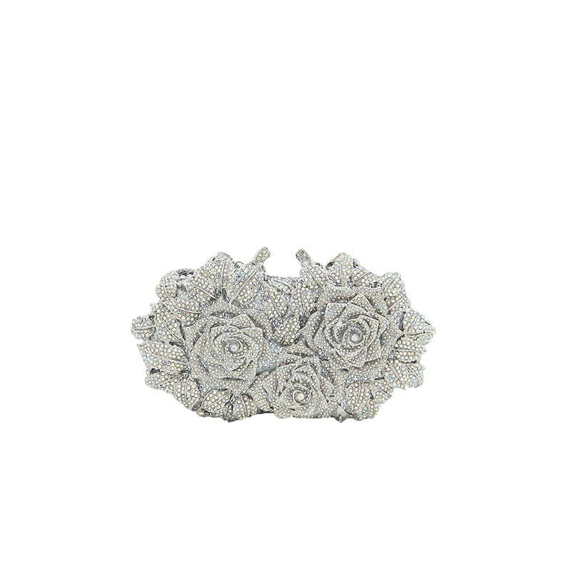 Hollow Flower Diamond Clutch