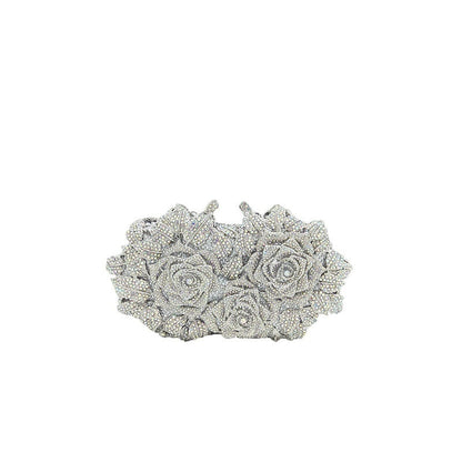 Hollow Flower Diamond Clutch