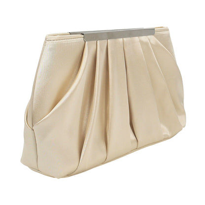 Pleated Satin Dinner Clutch