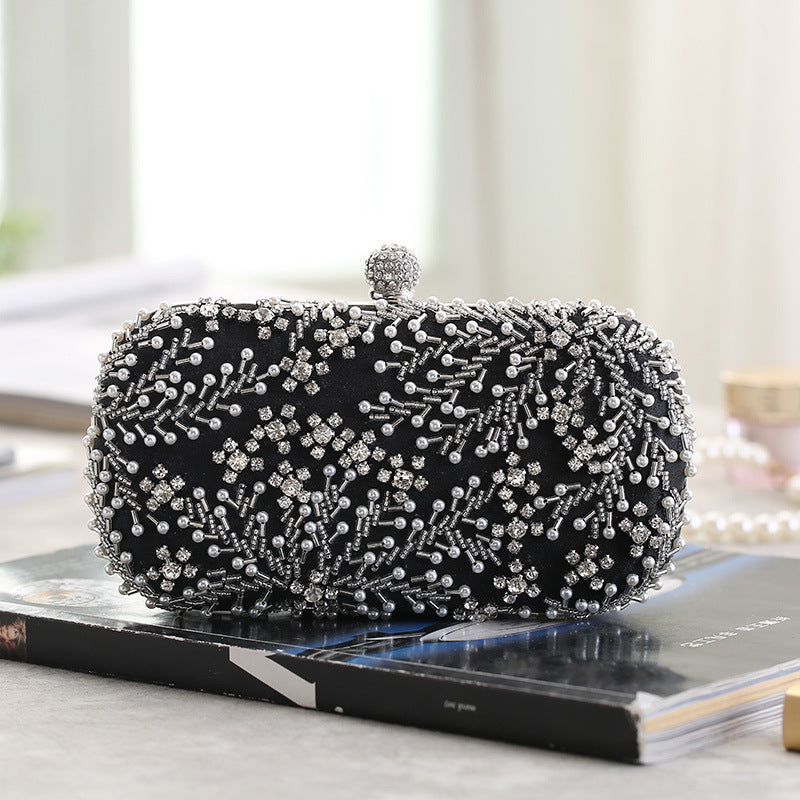 Diamond Embroidered Evening Clutch