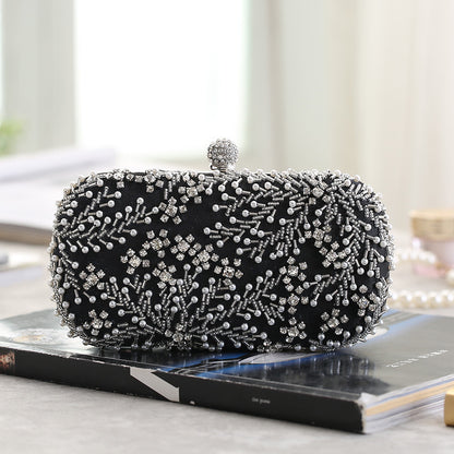 Diamond Embroidered Evening Clutch