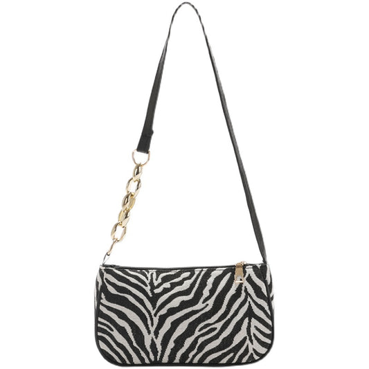 Zebra Pattern Canvas Bag Women's Underarm Bag